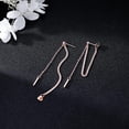 thumbnail image 3 of Solid 925 Sterling Silver Bar Dangle Earrings for Women Minimalist Dangle Earrings Threader Chain, 3 of 13