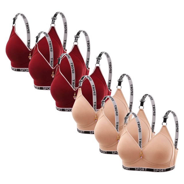 6 piezas de ropa interior de maternidad para dormir de color sólido para mujer, sin ropa interior, sujetador de uso diario para mujer, sujetador de nailon para mujer
