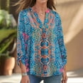 thumbnail image 2 of Womens Cute Paisley Print Blouse Casual Long Sleeve V Neck Boho Shirts Dressy Workout Vintage Tops Comfy Tshirts, 2 of 6