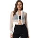 thumbnail image 1 of Chaqueta bomber corta para mujer, informal, ligera, con cremallera Blanco S, 1 of 5