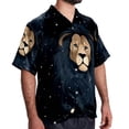 thumbnail image 2 of Leo Constellation Men's Short Sleeve Printed Poplin Shirt with Spread Collar Tops - Casual Button Down Summer Beach Shirt for Men and Women, 2 of 6