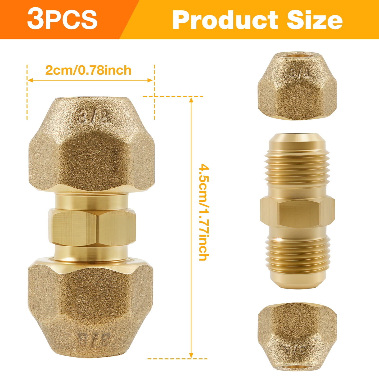 Pack Of 2 Double Nipples For Copper Pipes Copper Pipe Connector Made Of - View #4
