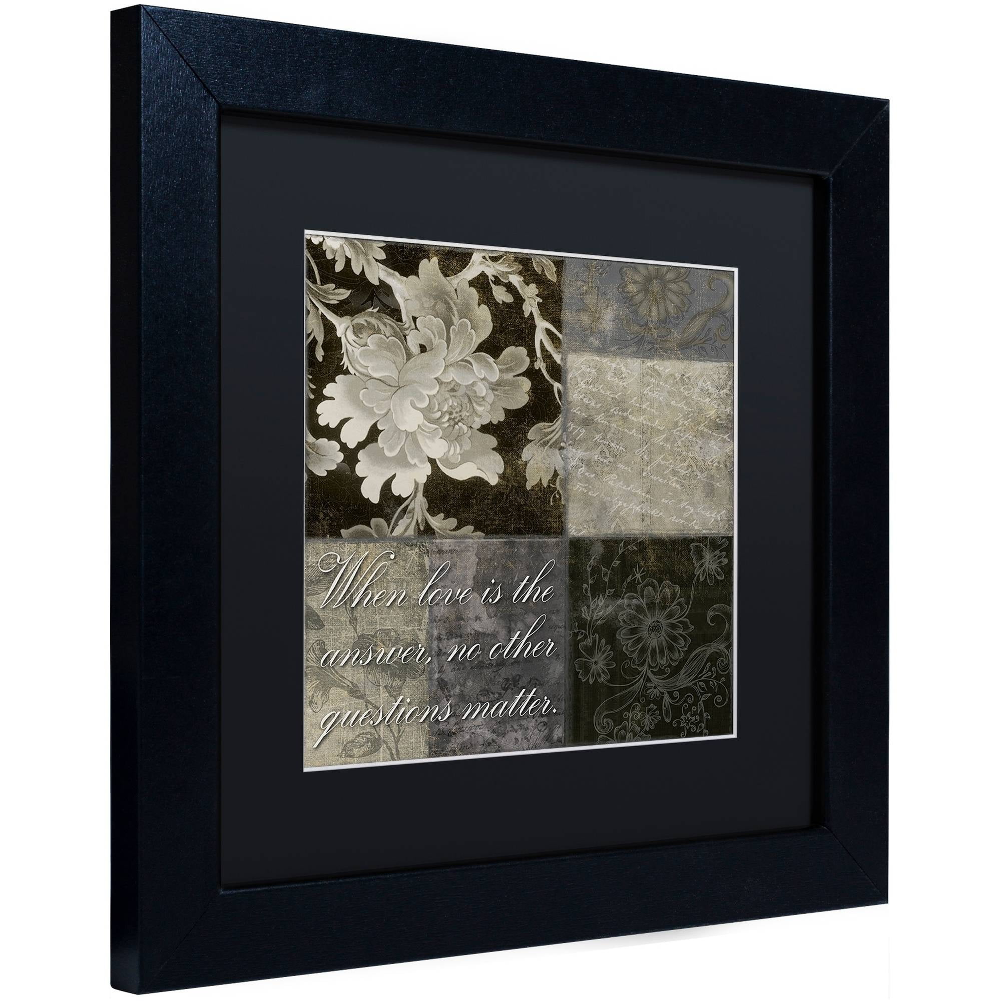 Trademark Fine Art "When Love Is the Answer" Canvas Art by Color Bakery Black Matte, Black Frame