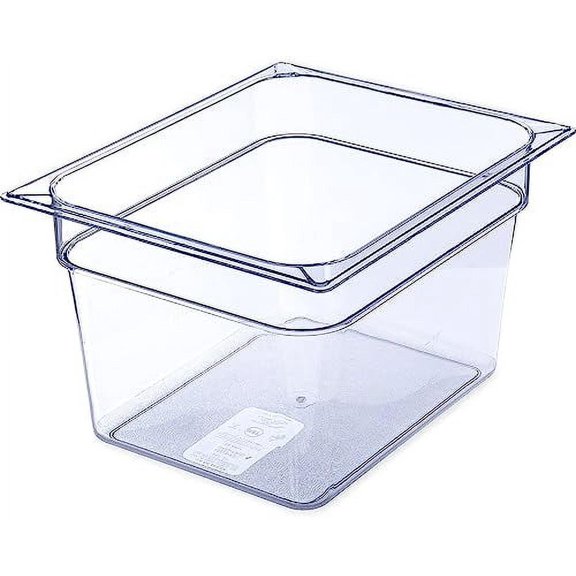 Soro Essentials- Half Size 8" Deep Polycarbonate Food Pan Clear Color- Commercial Food Pan with Capacity Indicator Stackable Food Storage Containers Restaurant Supplies Hotel Pan