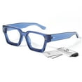 thumbnail image 2 of Sunier Square Thick Frame Non-Prescription Clear Lens Glasses for Women, Trendy Eyeglasses, UV400 Protection, 2 of 7