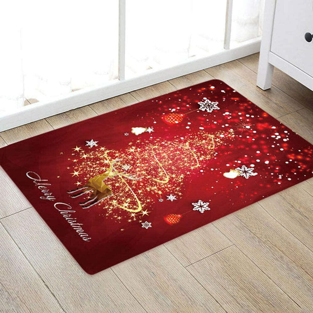 3 x 3 Feet DDEET Christmas Unicorn Pattern Round Rug Soft Washable Non-Skid Backing Home Entryway Inside Circle Rug Stain Resistant Absorbent Perfect Play Mat for Accent Decor Bedroom Dining Room 