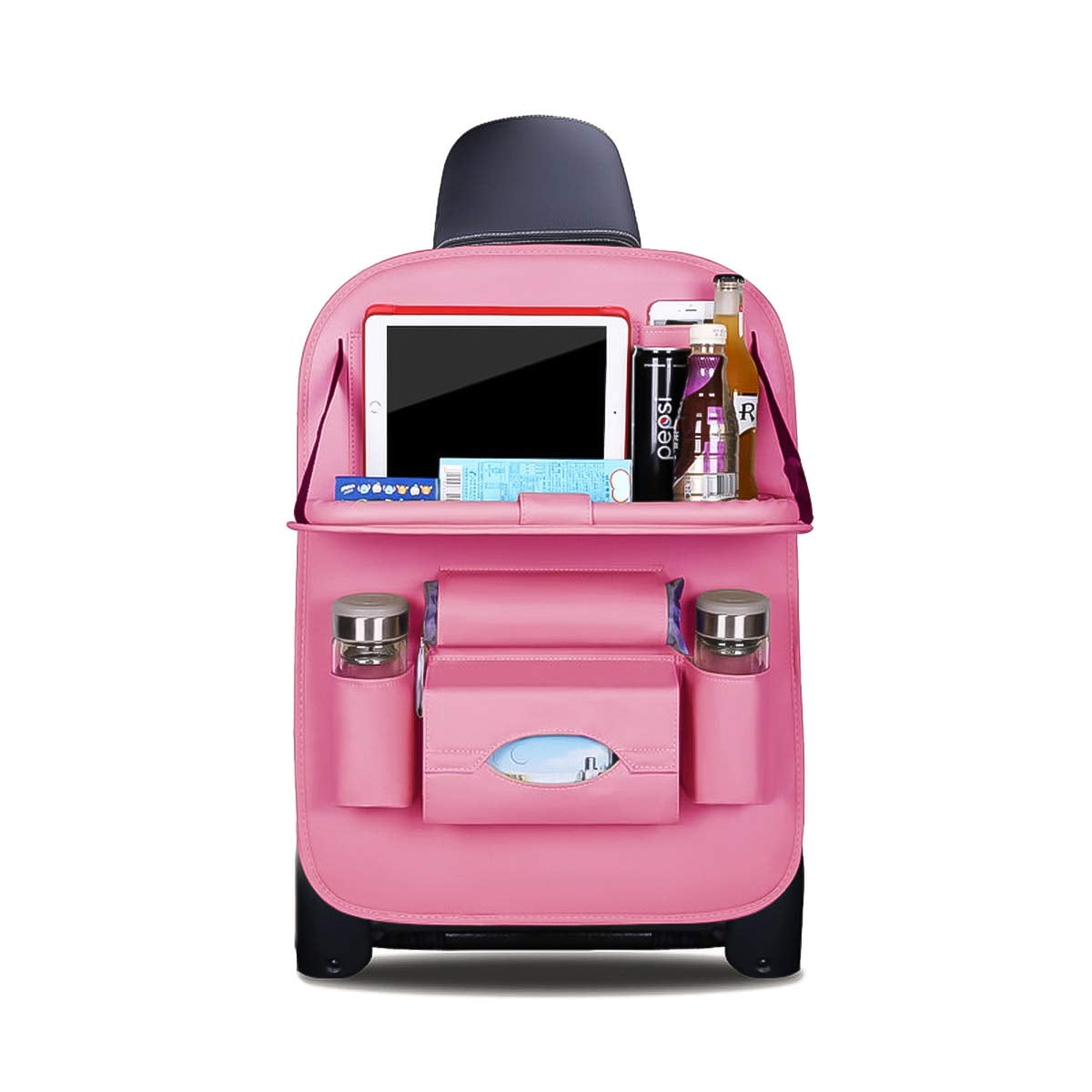 Car Organizer Backrest Protector PU Leather Car Seat Protector with