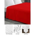thumbnail image 5 of Full Size Flat Sheet Only, Christmas Red Soft Brushed Microfiber Bed Sheets, Farmhouse Solid Red Color Modern Art Hotel Quality Breathable Bedding Top Sheet, Easy Care, 81"x96", 5 of 9