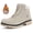 Beige, variant on Mens Womens Snow Boots Warm Fur Lined Ankle Booties Hiking Trekking Trail Climbing Shoes Lace Up Anti-Slip Waterproof Working Outdoor Backpacking Boots