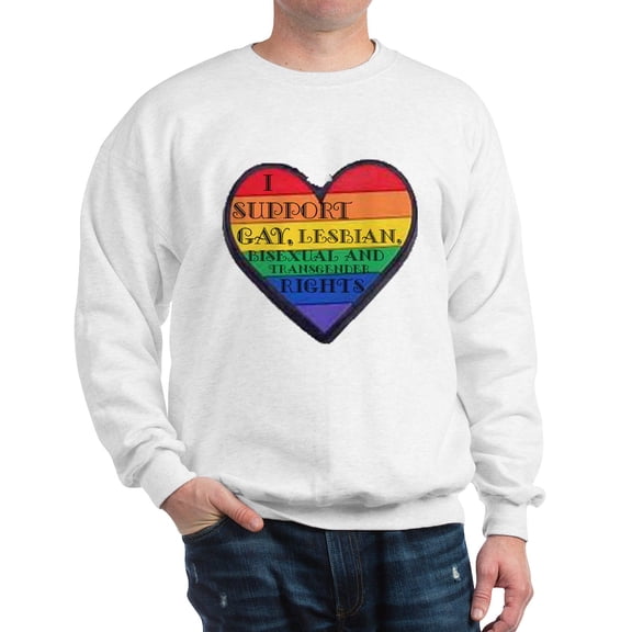 CafePress - I Support GLBT Rights Sweatshirt - Crew Neck Sweatshirt