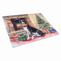 Appenzeller Sennenhund Cozy Christmas Glass Cutting Board Large 12 in x 15 in
