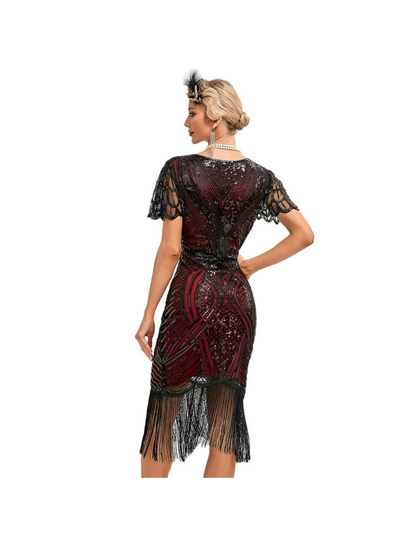 sachin and babi light blue dress IDOPIP 1920s Flapper Dresses for Women Great Gatsby Dresses Sequin Fringed Roaring  20s Cocktail Dress