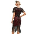 thumbnail image 5 of IDOPIP 1920s Flapper Dresses for Women Great Gatsby Dresses Sequin Fringed Roaring 20s Cocktail Dress, 5 of 5