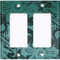thumbnail image 6 of Metal Light Switch Plate Cover Green Floral Damask Wallpaper WAL025, 6 of 13