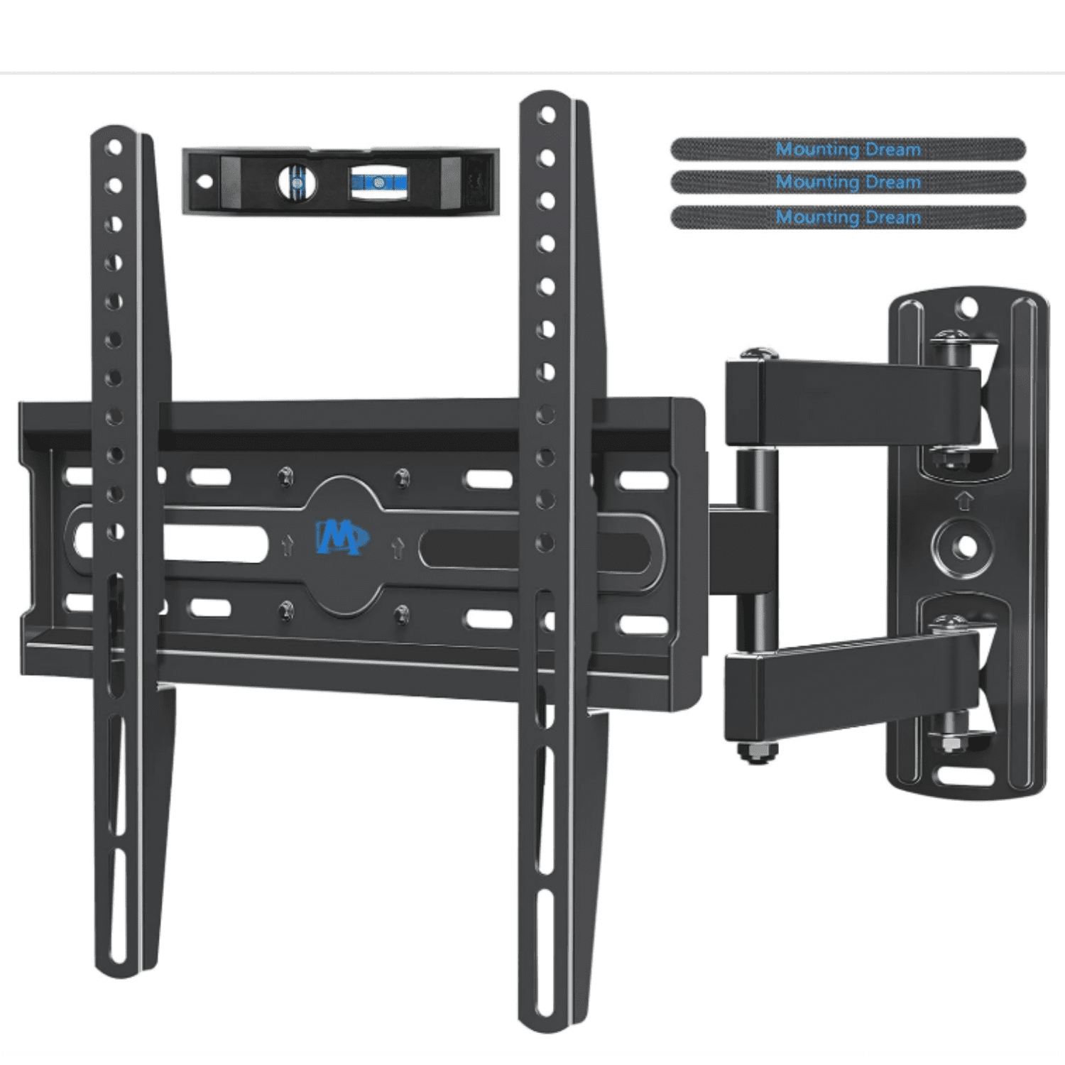 TV Wall Mount Swivel and Tilt for Most 26-55 Inch TV, TV Mount Perfect Center Design, Full Motion TV Mount Bracket with Articulation, up to VESA 400x400mm, 60 lbs, MD2377