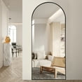 thumbnail image 2 of 71" x 28" Aluminum Alloy Framed Mirror Full Length Rectangular Body Dressing Mirror with Stand Black, 2 of 7