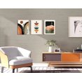 thumbnail image 4 of Orange Minimalist Boho Wall Art Geometry Neutral Abstract Art Modern 3 Pieces Stretched and Framed Artwork HD Pictures Canvas Prints Wall Art for Bedroom Office Home Bathroom Wall Decor 12"x16"x3, 4 of 6