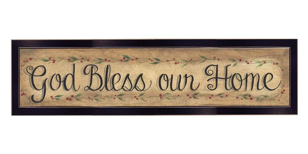 "God Bless Our Home" Black Framed Print Wall Art