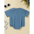 thumbnail image 5 of JYYYBF Infant Baby Boy Girl Solid T-Shirt Bubble Romper Summer Short Sleeve One Piece Unisex Newborn Jumpsuit, 5 of 6