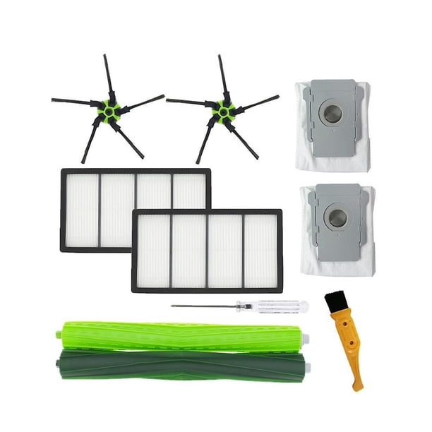 Reemplazo de robots de barrido Bolsas de filtro de polvo para aspiradora, cepillo lateral principal para Irobot Roomba S9