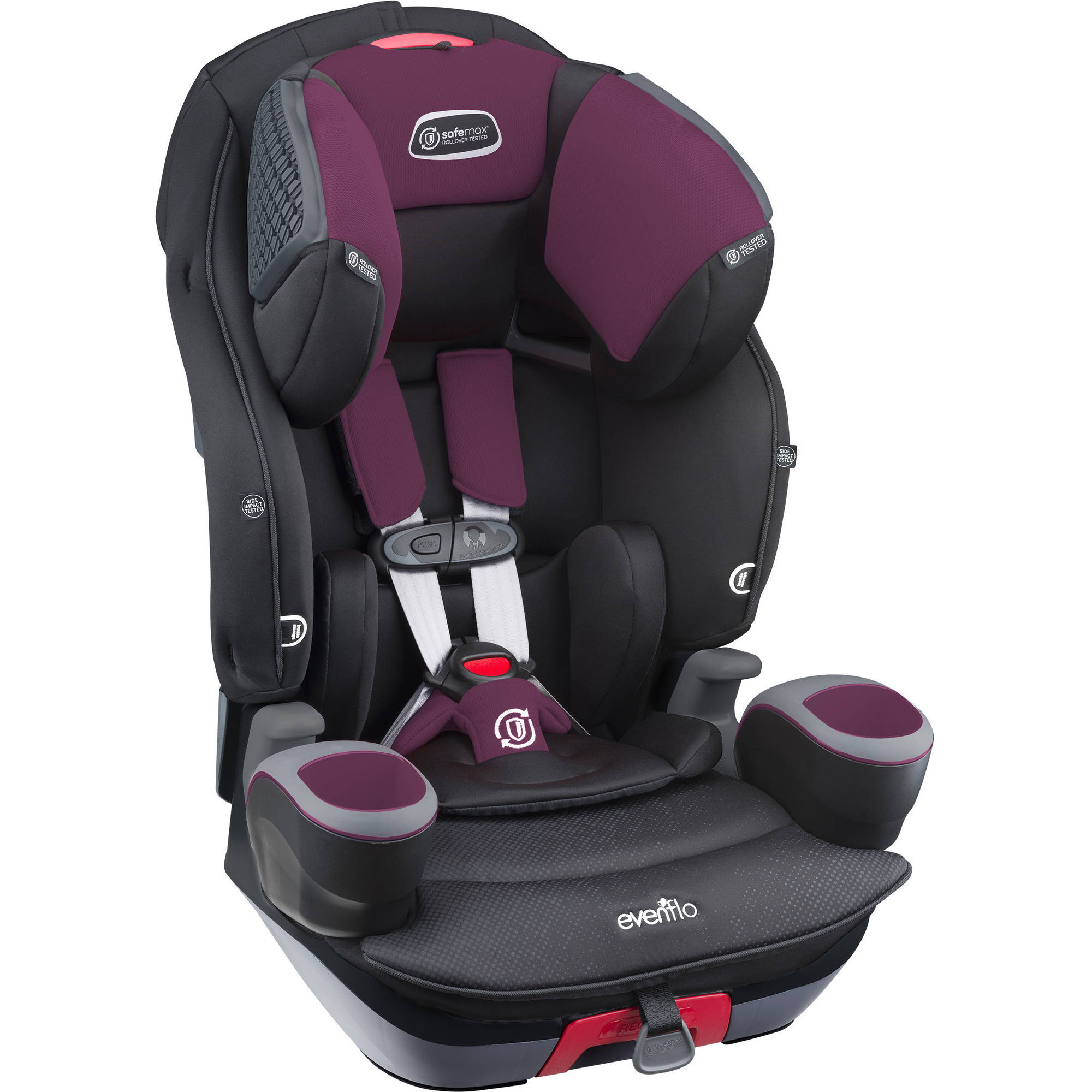 Evenflo SafeMax 3-in-1 Harness Booster Car Seat, Purple Berry - image 4 of 17