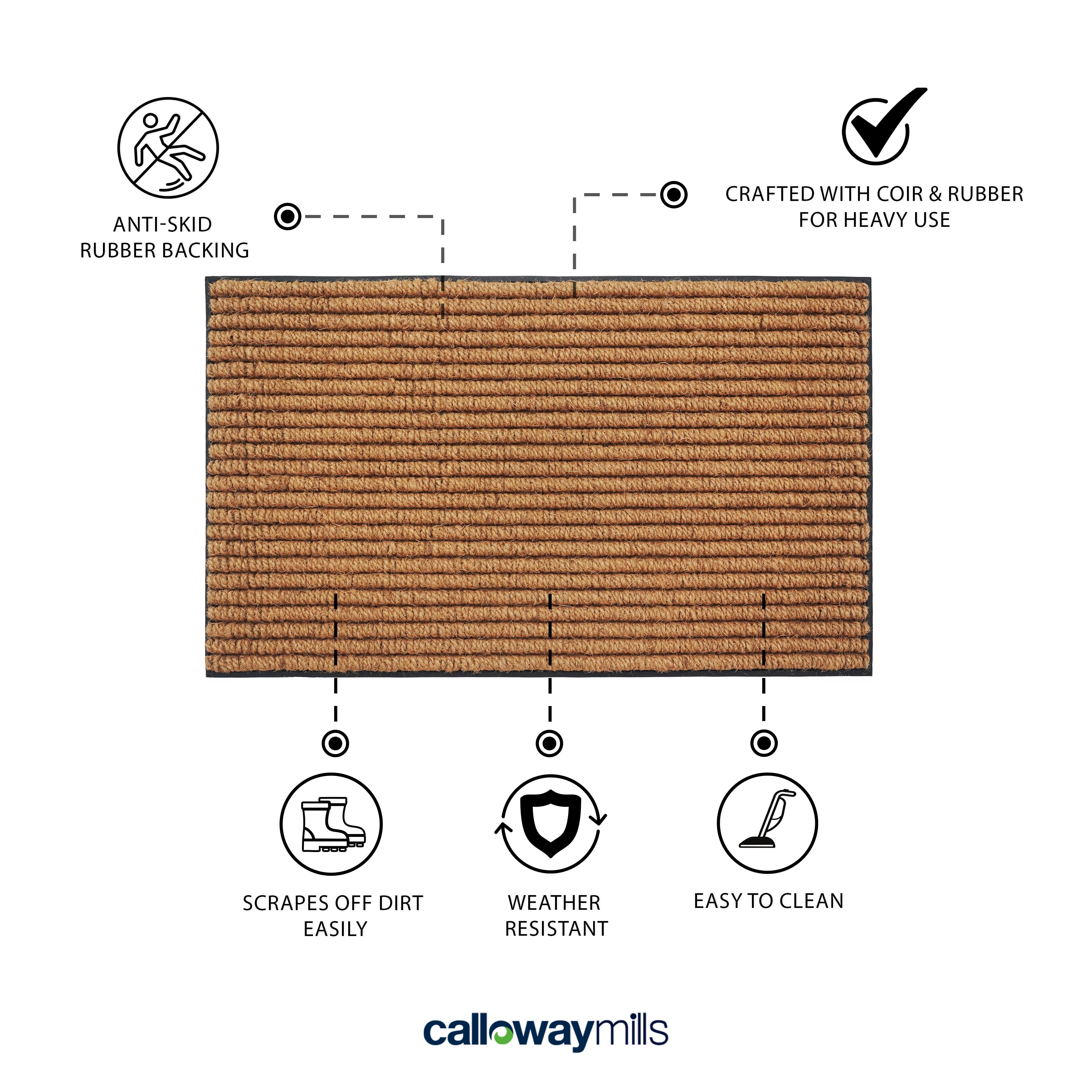 Calloway Mills 113002436 Rubber Tufted Coir Doormat