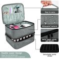 thumbnail image 4 of Bolsa De Maquillaje,Doble Capa Organizador De Esmalte De Uñas con Capacidad para 30 Botellas (15ml) Y Una Lámpara De Uñas,con Secciones De Almacenamiento (Gris), 4 of 5