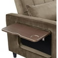 thumbnail image 6 of Knocbel Modern Multifunctional Velvet Recliner Sofa Convertible Sofa Bed with Side Coffee Table, Pullout Bed, 2 Lumbar Pillows and Adjustable Backrest, 58.26"W x 37.99"D x 31.49"H Light Brown, 6 of 9