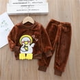 thumbnail image 3 of Ugoldhm Toddlers Fleece Outfits Set Cartoon Graphic Top and Loose Pant Fall Cozy Warm Winter Clothes, 3 of 3