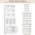 thumbnail image 4 of Homfa 79.9" Tall Bookcases with File Compartments, 6 Tier Wooden Bookshelf with Cabinet & Drawer for Office Living Room, White, 4 of 7