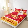 thumbnail image 4 of jejeloiu Football Sport Games Bed Sheets,Yellow Red King Sheets For Rugby Gamer 4 Pieces, 4 of 7