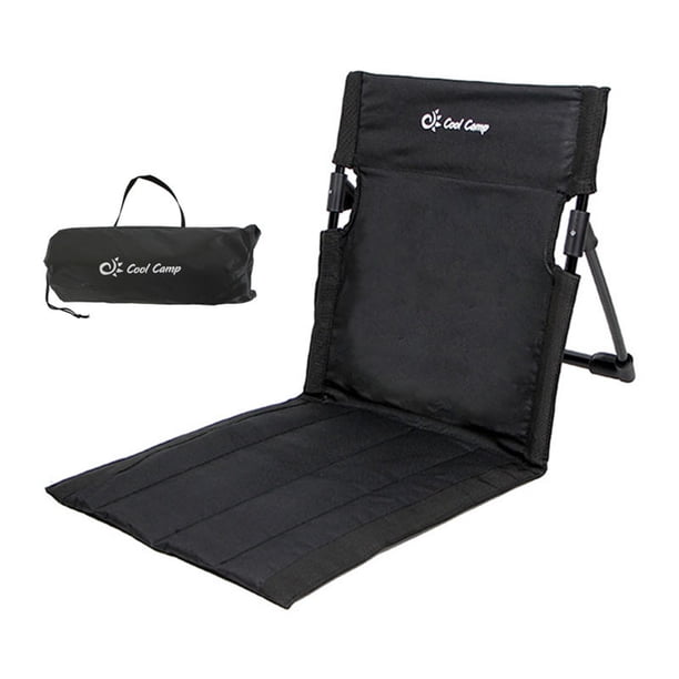 Cojín Plegable para Respaldo Camping Marco Aleación Aluminio Silla Individual (negro)