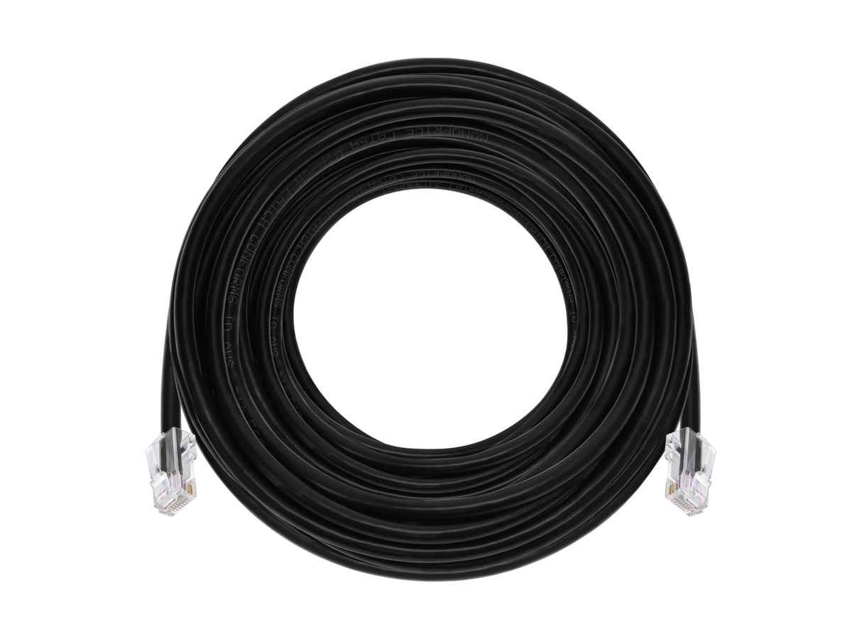 Monoprice Cat6A Patch Cable - 75 Feet - Black | 26AWG, 10G, Bare Copper Conductor, Gold Plated Copper Connector, RJ45, Non-Booted Ethernet Cable