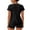 Black, variant on Women T-Shirts Short Sleeve Athletic T-Shirt Mesh Back Panel Raglan Top Breathable Workout Running Gym Sports Fashion Versatile Shirts