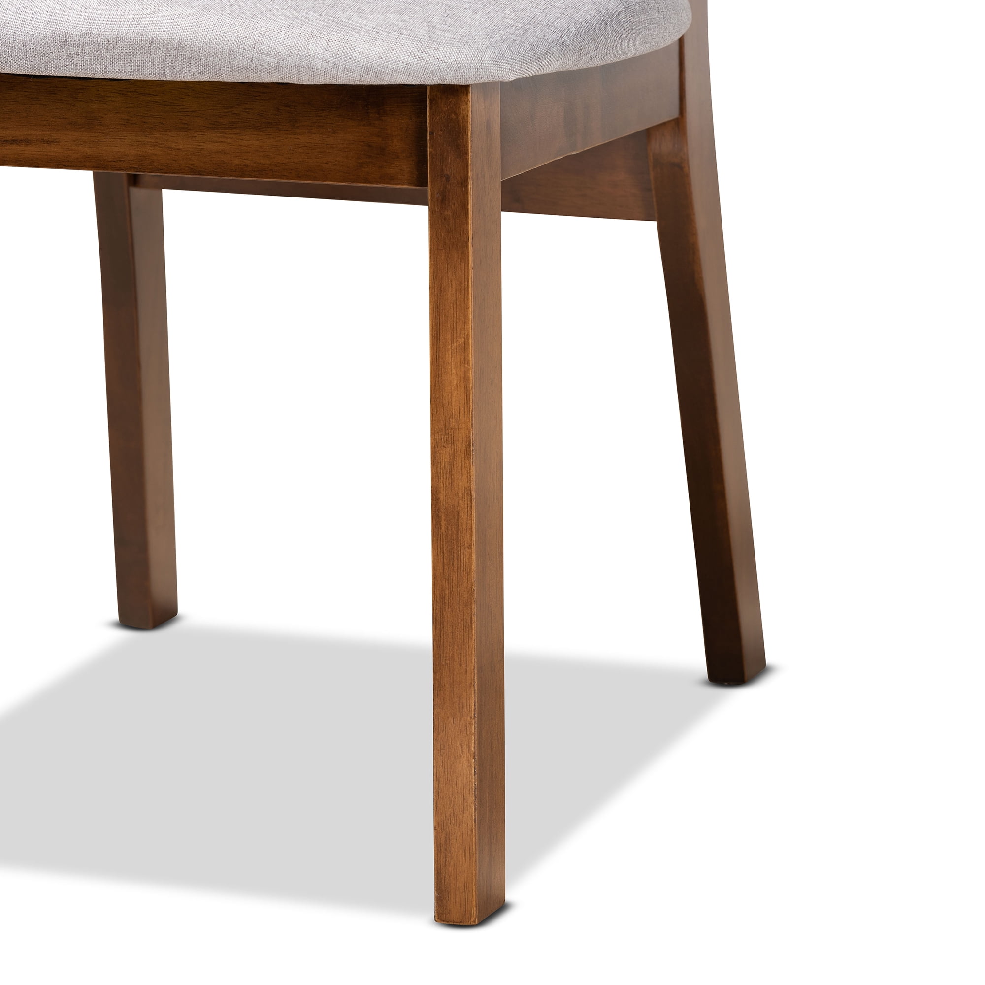 Baxton Studio Damara Mid-Century Modern Grey Fabric Upholstered and Walnut Brown Finished Wood 5-Piece Dining Set
