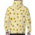thumbnail image 7 of Uemuo Sunflowers Bee Pattern Men's Hoodie - Casual Pullover Hoodie with Kangaroo Pocket, Stylish Hooded Sweatshirt for Everyday Wear-Small, 7 of 7