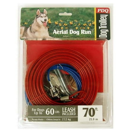 UPC: 0083929507065 | PDQ Red Tie-Out Vinyl Coated Cable Dog Tie Out Large
