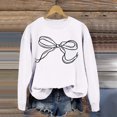 thumbnail image 5 of WEAIXIMIUNG Zip Up Hoodies Ladies' Classic Style Printed Bow Print Hooded Sweatshirt Round Neck Base Sweatshirt XL, 5 of 5