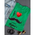 thumbnail image 3 of I Heart Mustache Shaped T-Shirt Women -Image by Shutterstock, Female Medium, 3 of 4