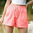 thumbnail image 2 of Aayomet Workout Shorts Womens Womens Casual Short Comfy Drawstring Elastic Waist Summer Pocketed Shorts,Pink XL, 2 of 4