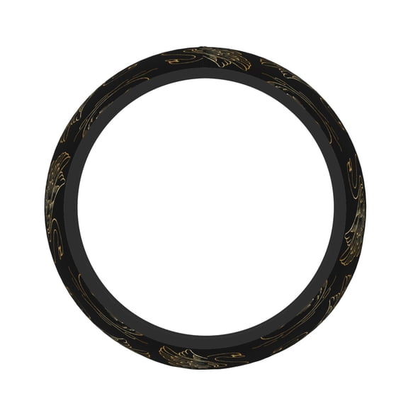 Car Steering Wheel Cover For Men Women Elastic Non-Slip Car Steering Wheel Covers Protector Universal 15 Inch Beautiful Gold Glitter Swans