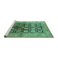thumbnail image 2 of Ahgly Company Machine Washable Indoor Rectangle Oriental Turquoise Blue Industrial Area Rugs, 2' x 5', 2 of 4