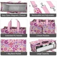 thumbnail image 4 of Floral Canvas Tote Bag for Women with Compartments, Large Cute Flower Teacher Student Shoulder Bag Nurse Purses Crossbody Bags Work Laptop Book Bag Satchels Handbags, 4 of 6