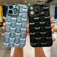 thumbnail image 4 of for iPhone 14 Pro Case for Women Men, Fashion 3D Woven Pattern Bump Feel, with Full Camera Protection Back Cover, Grid Phone Case for iPhone 14 Pro (6.1") - Light Blue, 4 of 11