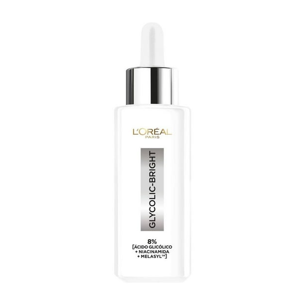 Sérum facial Loreal Paris Glycolic Bright antimanchas ácido glicólico, niacinamida 30 ml