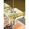 thumbnail image 2 of Outdoor Tablecloth with Umbrella Hole for Patio/Picnic/Party/Camping, Lemon Truck Waterproof Table Cloth Square Cover Washable, Summer Tropical Lemon Fruits Yellow (60"x 60"), 2 of 8