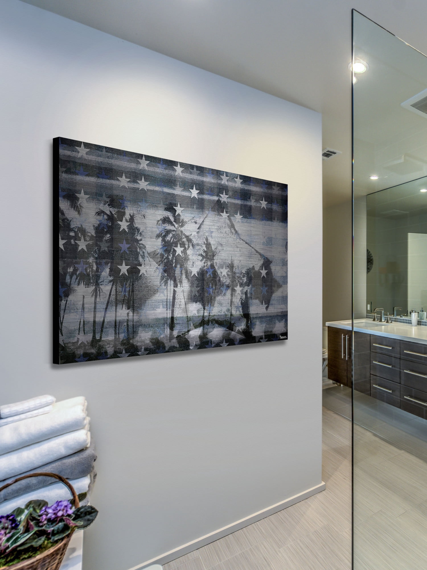Parvez Taj "Many White Stars" Print on Brushed Aluminum