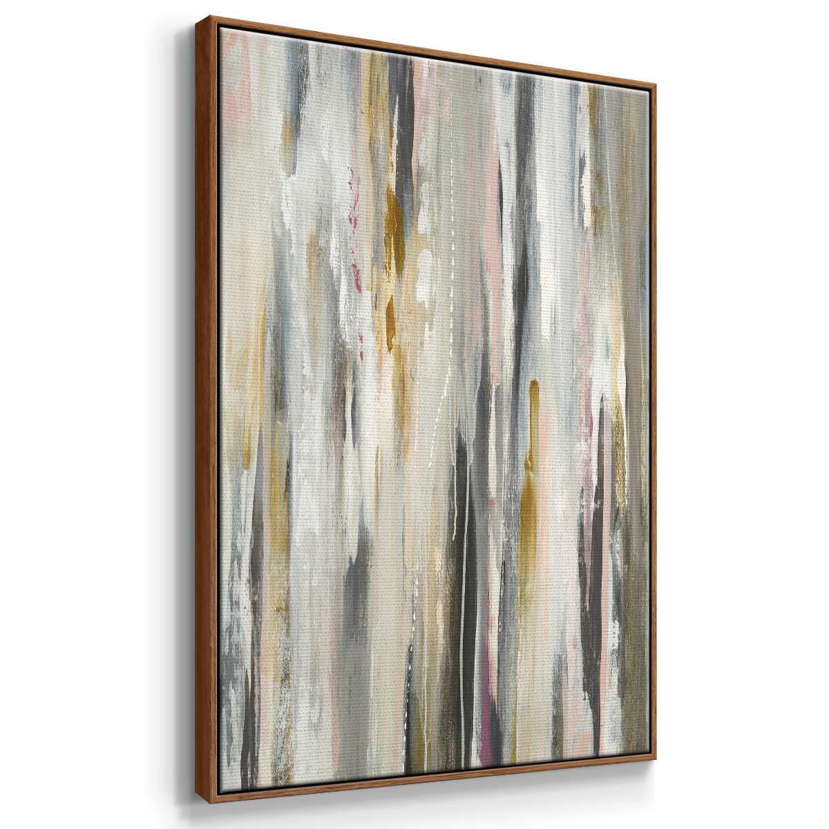 Color Ripple Framed Premium Gallery Wrapped Canvas - Ready to Hang - 17 x 25 - Walnut Floating Frame