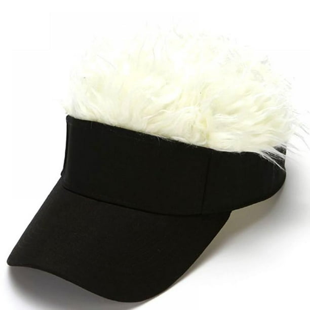 Novelty Spiked Hair Visor Sun Funny Golf Hats Fake Wig Peaked Adjustable  Baseball Caps 
