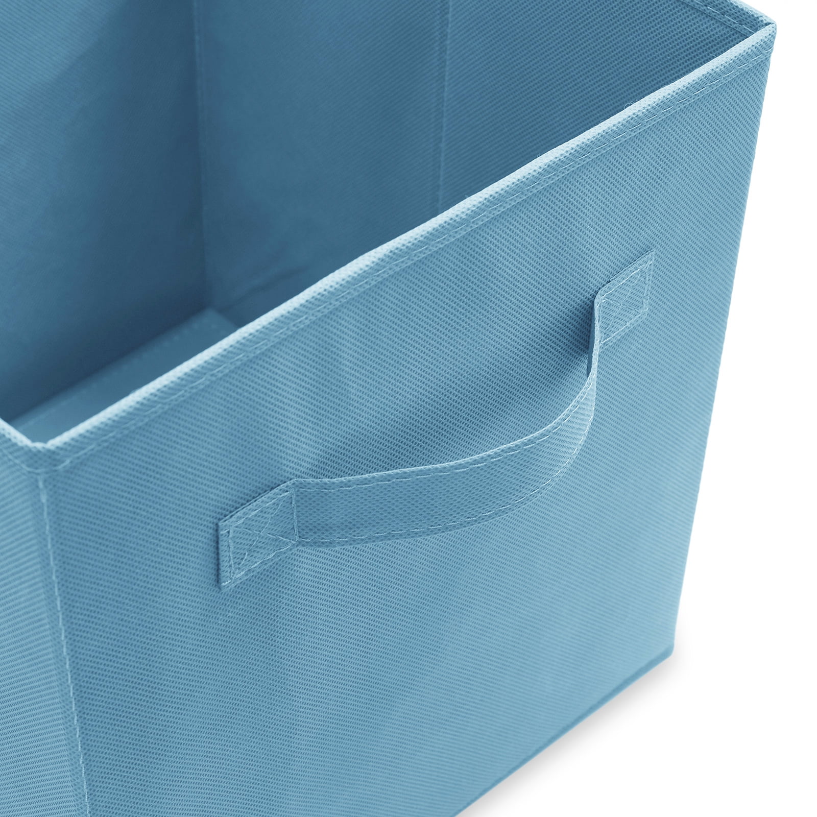 Casafield Set of 12 Fabric Storage Cube Bins, Baby Blue - 11" Collapsible Foldable Cloth Baskets for Shelves and Cubby Organizers